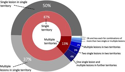 Deep profiling of multiple ischemic lesions in a large, multi-center cohort: Frequency, spatial distribution, and associations to clinical characteristics